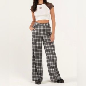 NWT RSQ Wide Leg Plaid Pants - M
